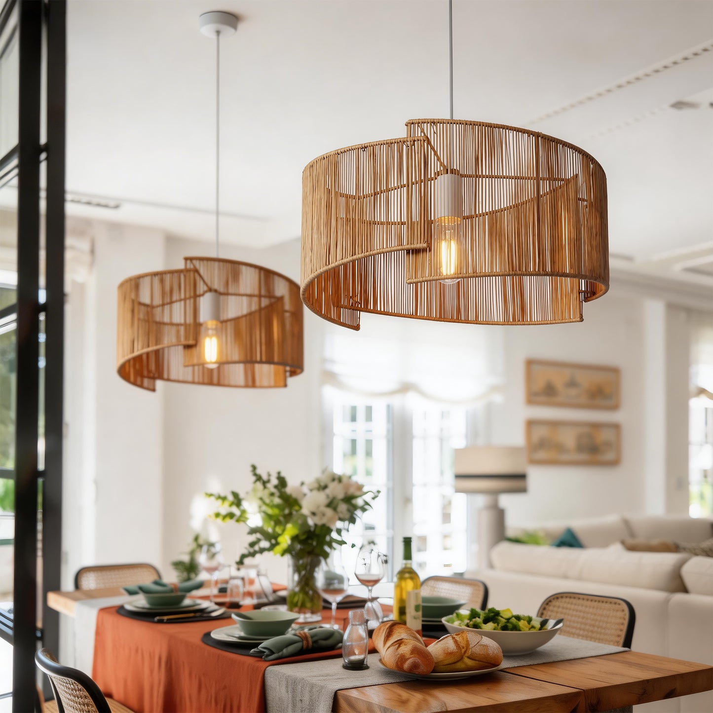 Twist Handwoven Paper Rope Pendant Light for Cozy Living Spaces
