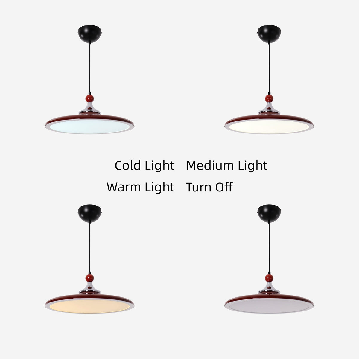 red iron pendant light over a kitchen island