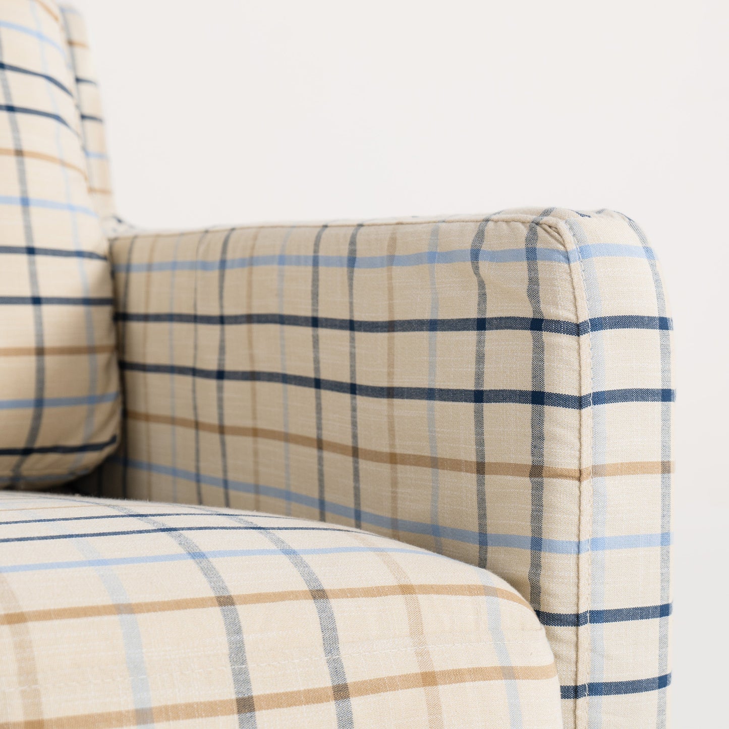 Country Check Sofa with Removable Skirted Covers