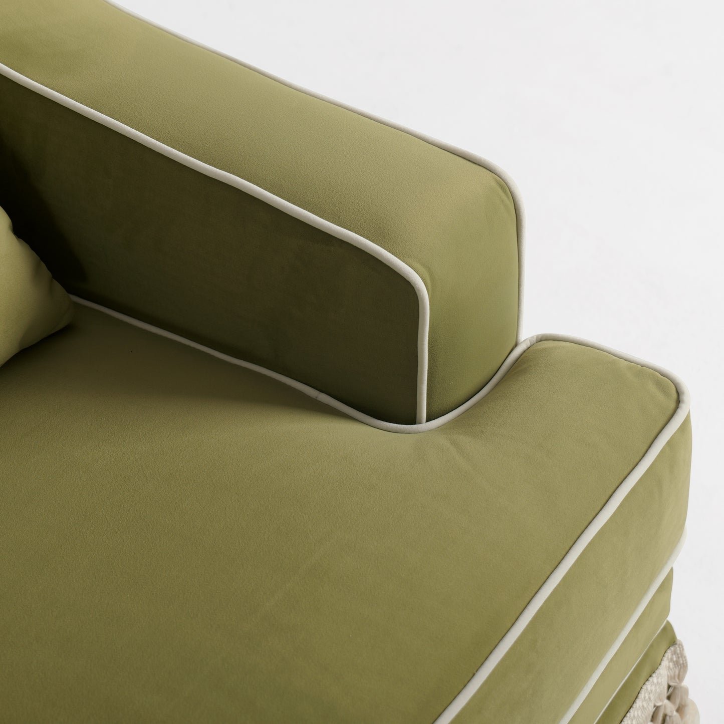 Country Fringe Skirt Sofa for Relaxed Home Living