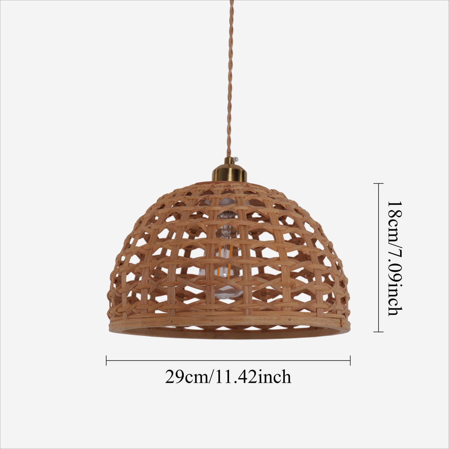 Lightsin Nature-Inspired Wooden Dome Warm Glow Pendant Light Lightsin UK