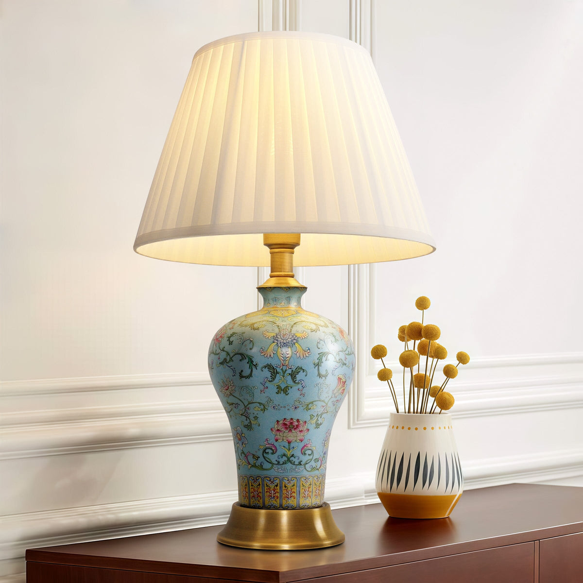 Lightsin Colorful Handcrafted Ceramic Table Lamp - Ideal for Bedroom, Desk & Living Room Lightsin UK