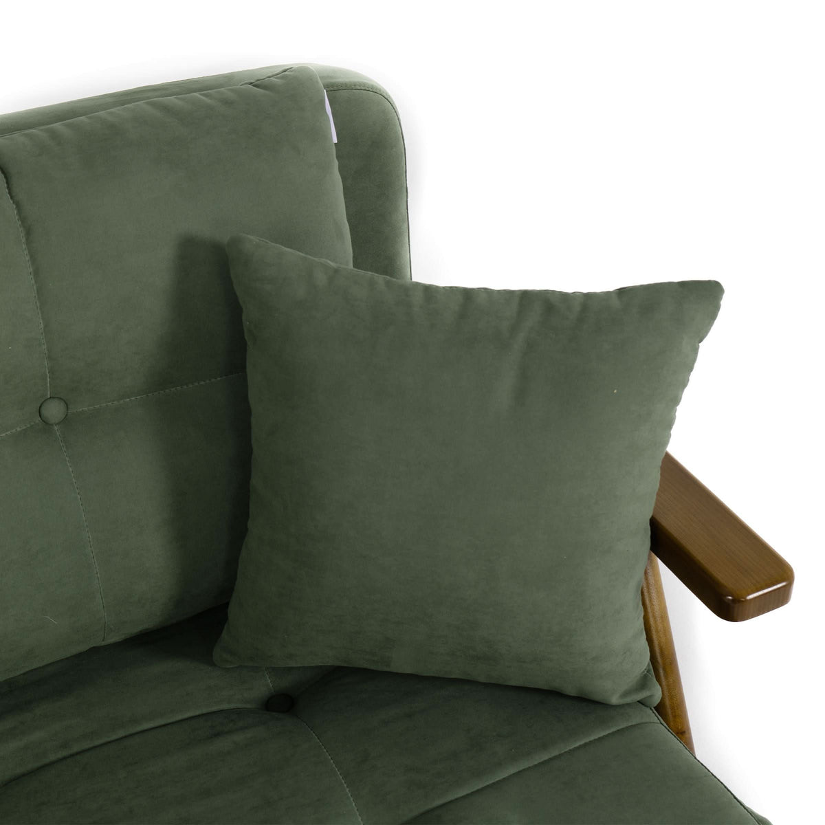 Cottonfy Foldable Matte Fabric Solid Wood 3 Mode Sofa Bed Living and home Green 166CM