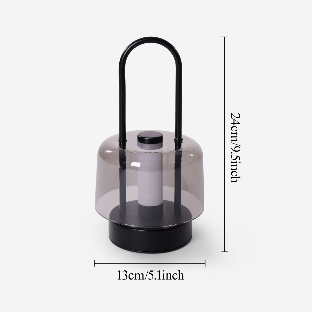portable lantern-style ambient table lamp with a warm diffused glow