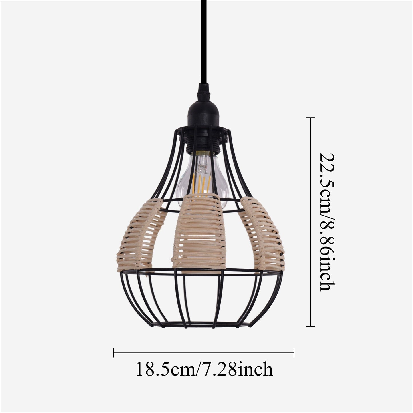 Rustic Dining Room Woven Rattan Paper Rope Iron Chandelier for Kitchen Aisle Reading Corner Living and Home