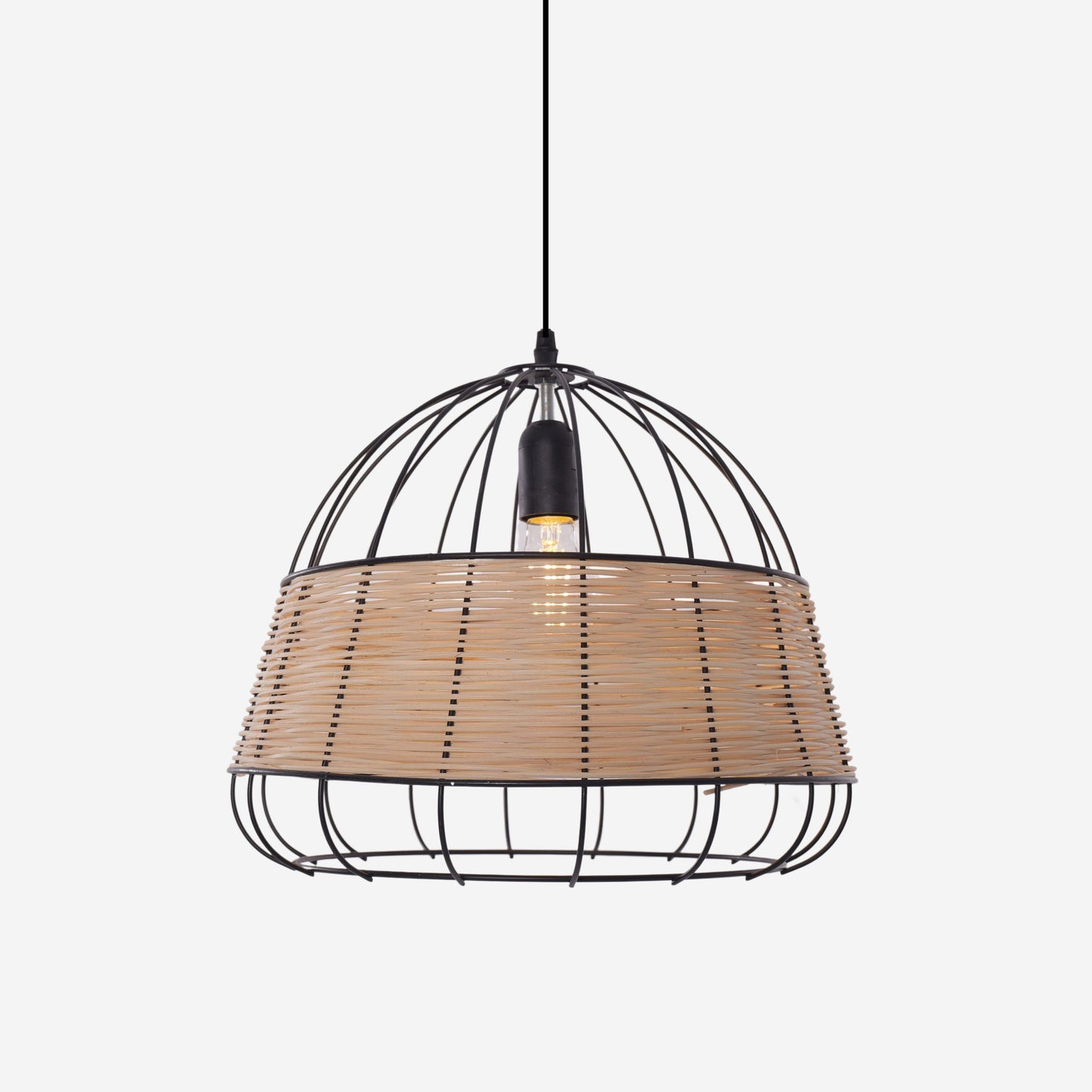 Lightsin Handcrafted Rattan Pendant Light with Iron Frame for Home D¨¦cor Lightsin UK