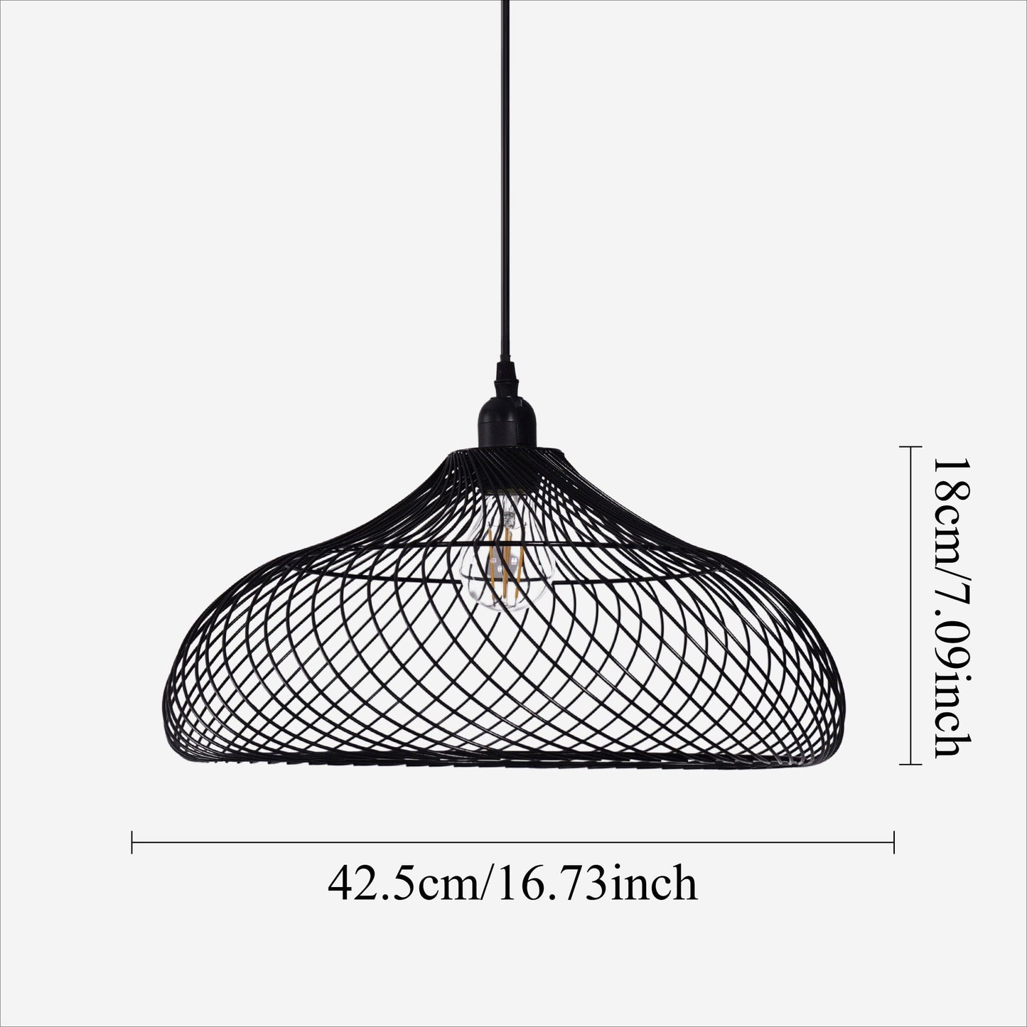 Lightsin Industrial Style Black Iron Pendant Light with Spiral Design Lightsin UK