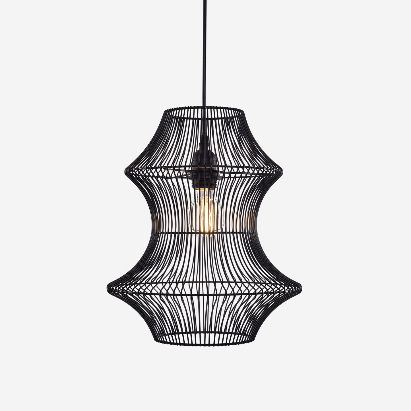 Lightsin Industrial Black Iron Pendant Light with Hourglass Shape Lightsin UK