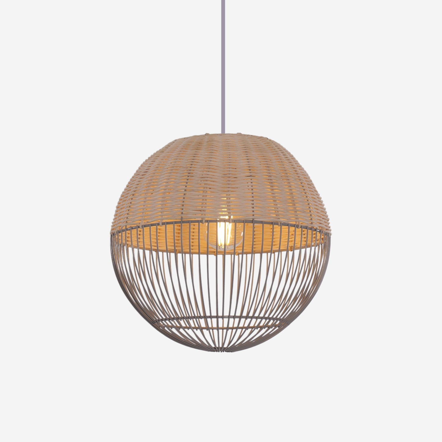 Lightsin Chic Rattan and Metal Pendant Light for Kitchen Lightsin UK