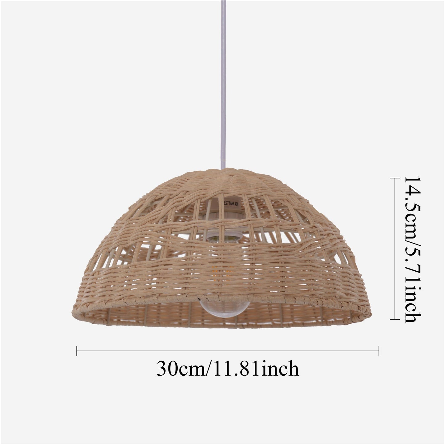 Lightsin Eco-Friendly Dome-Shaped Rattan Pendant Light for Home Decor Lightsin UK