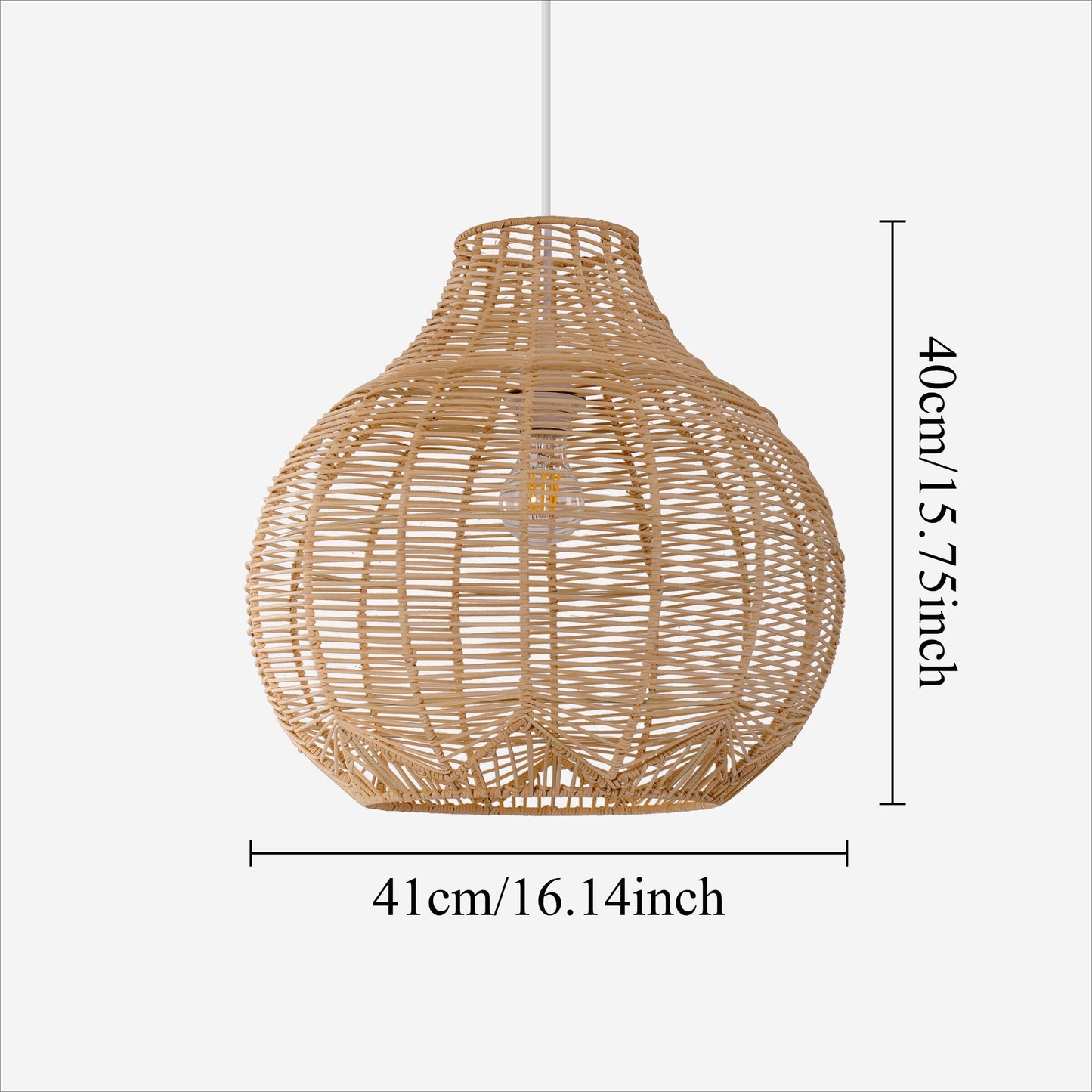 Lightsin Open-Gourd Japanese Rattan Pendant Light Lightsin UK