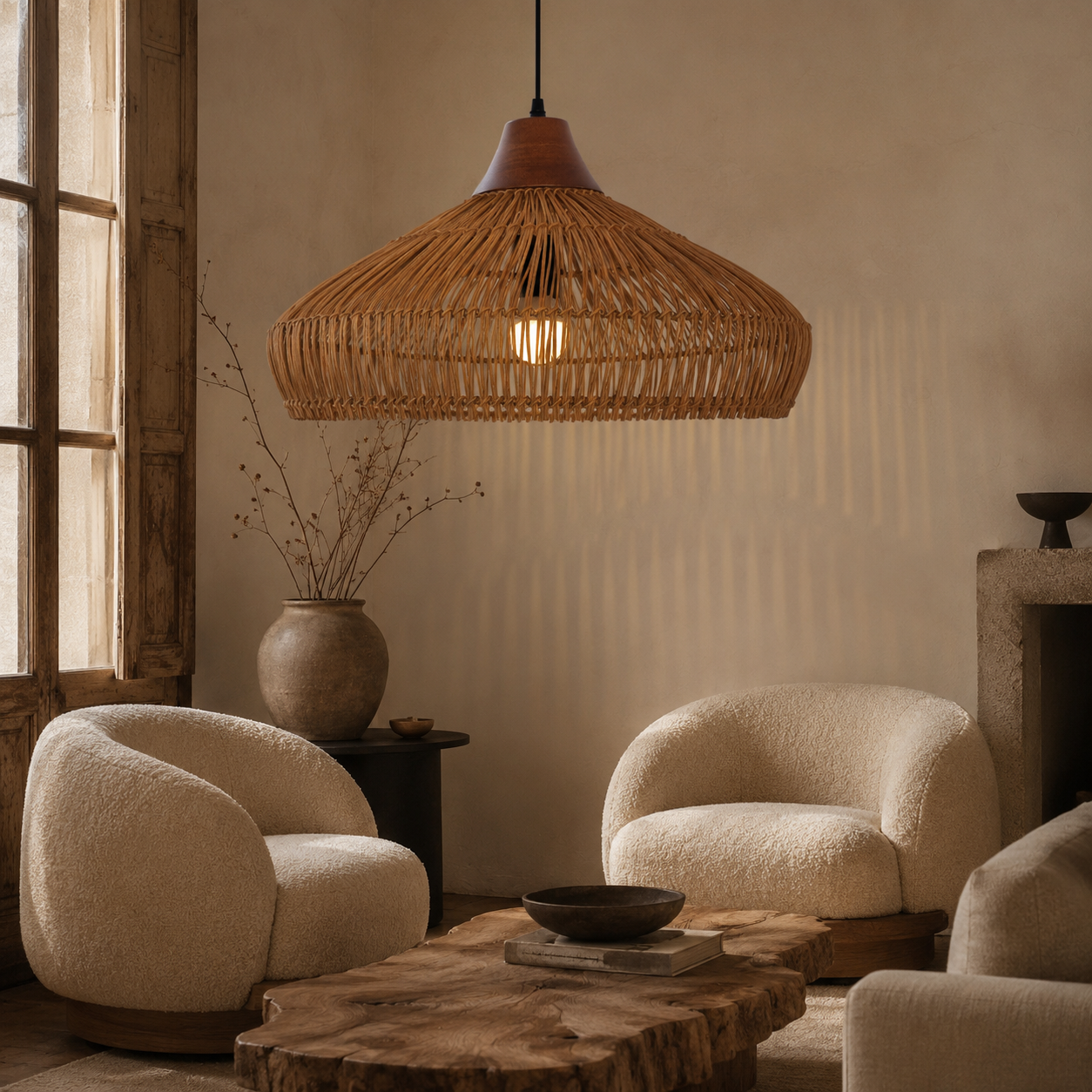 Bell-Shaped Handcrafted Bamboo Kitchen Pendant Lighting