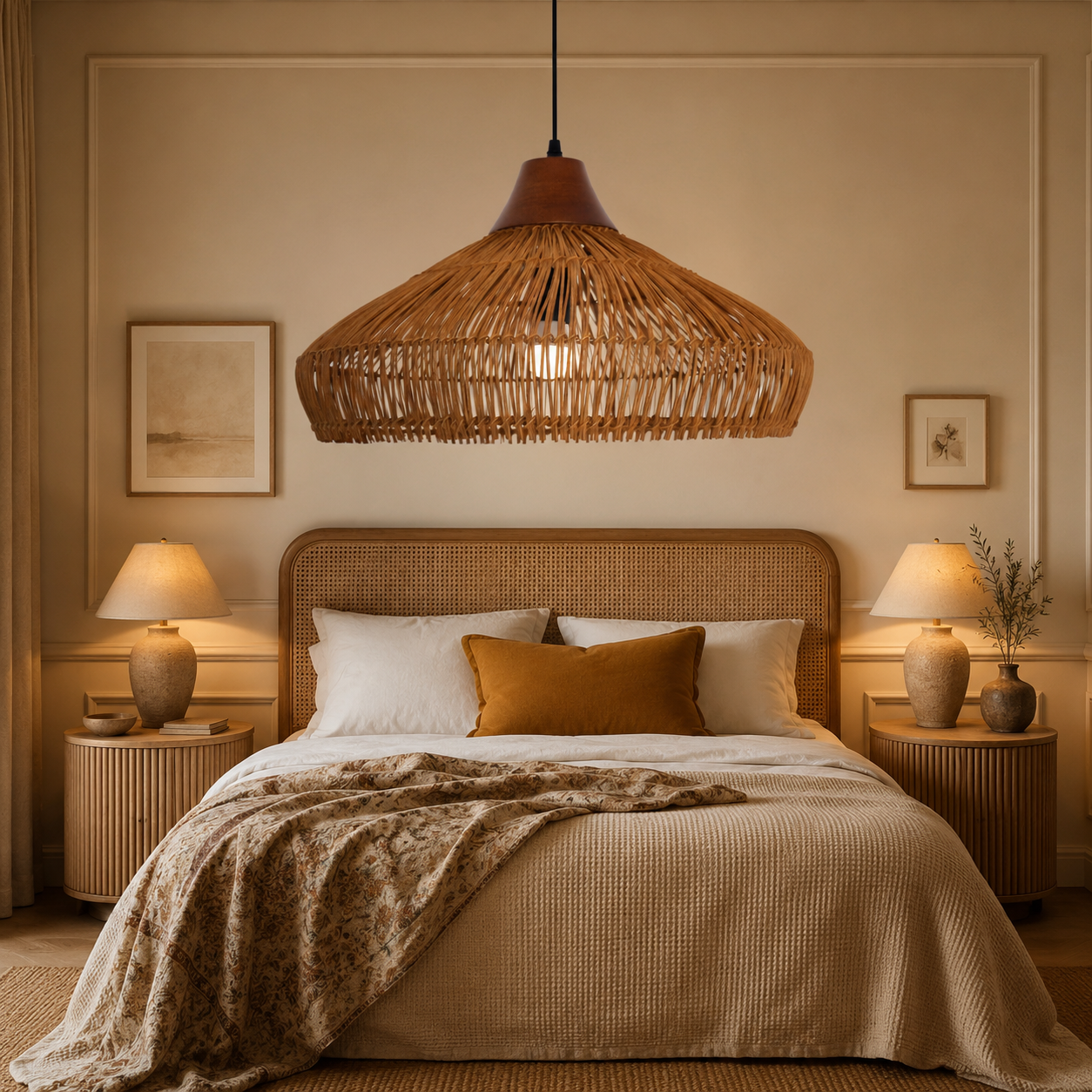 Bell-Shaped Handcrafted Bamboo Kitchen Pendant Lighting