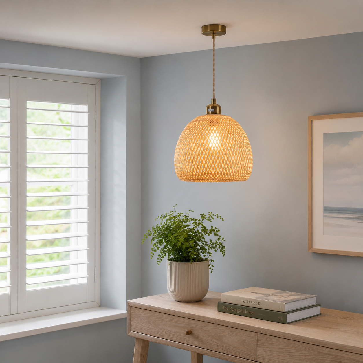 Handwoven Bamboo Pendant Light – Natural, Eco-Friendly Lighting for Cozy Spaces