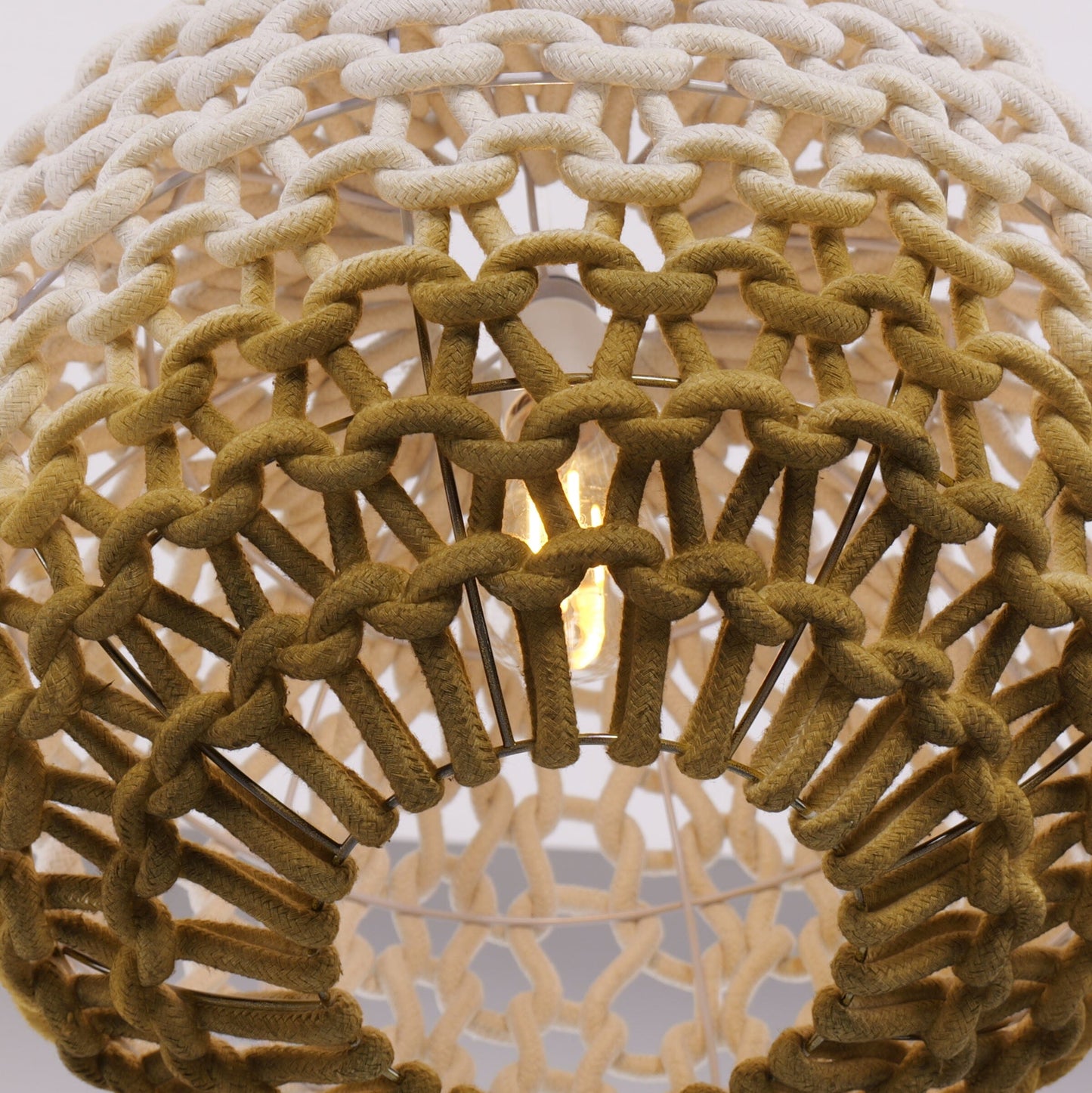 Living Nest UK Artisanal Globe-Shaped Cotton Rope Pendant Light for Natural Elegance Living Nest UK