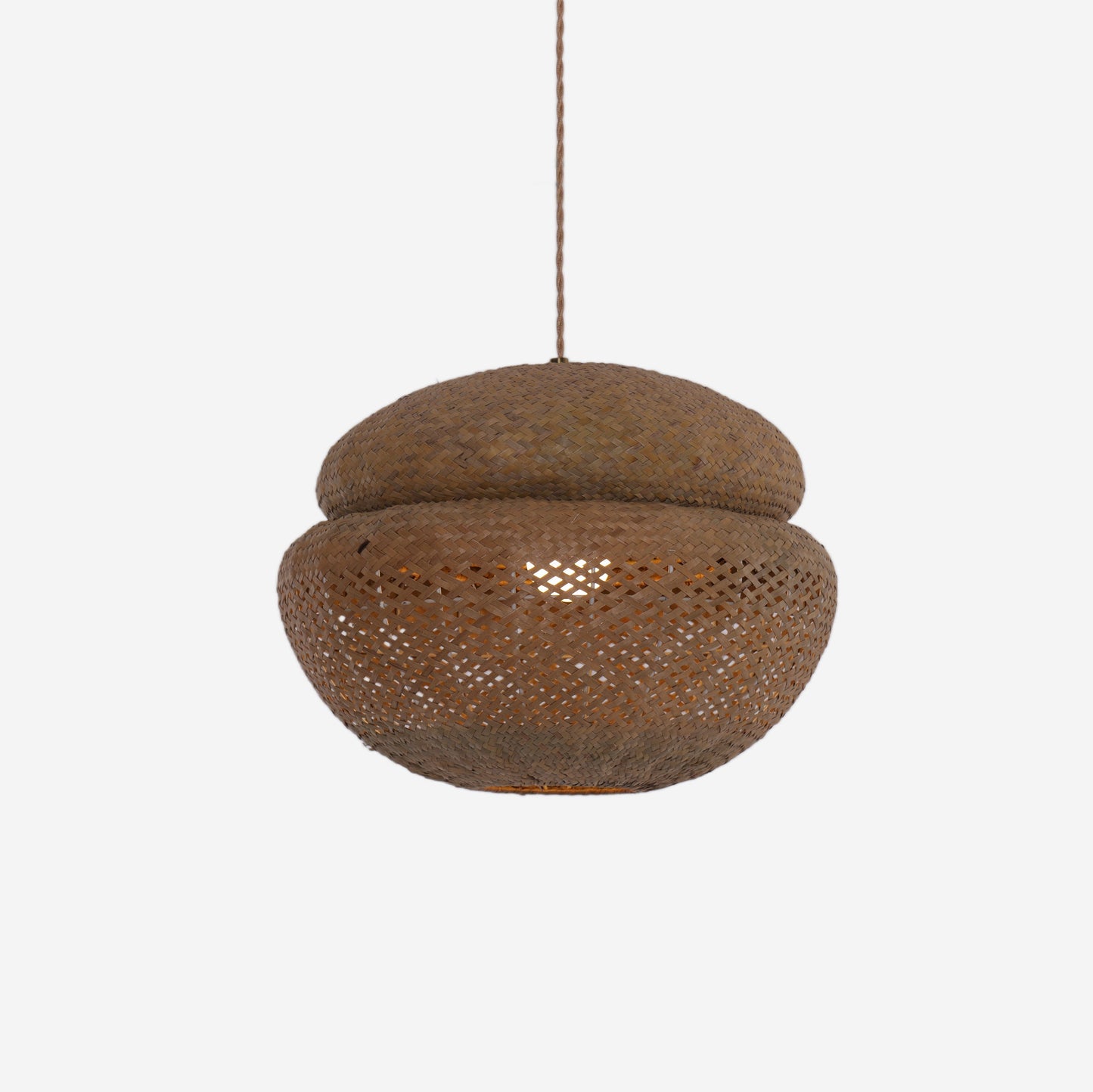 Living Nest UK Handwoven Natural Bulrush Pendant Light with Pot Lid-Inspired Design Living Nest UK