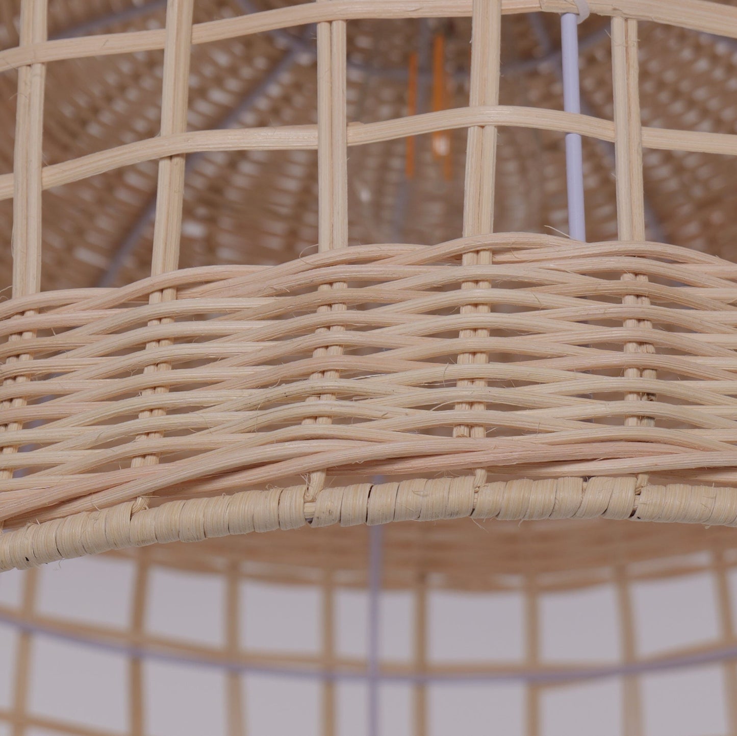Living Nest UK Elegant Openwork Rattan Pendant Light with Lattice-Cut Design Living Nest UK
