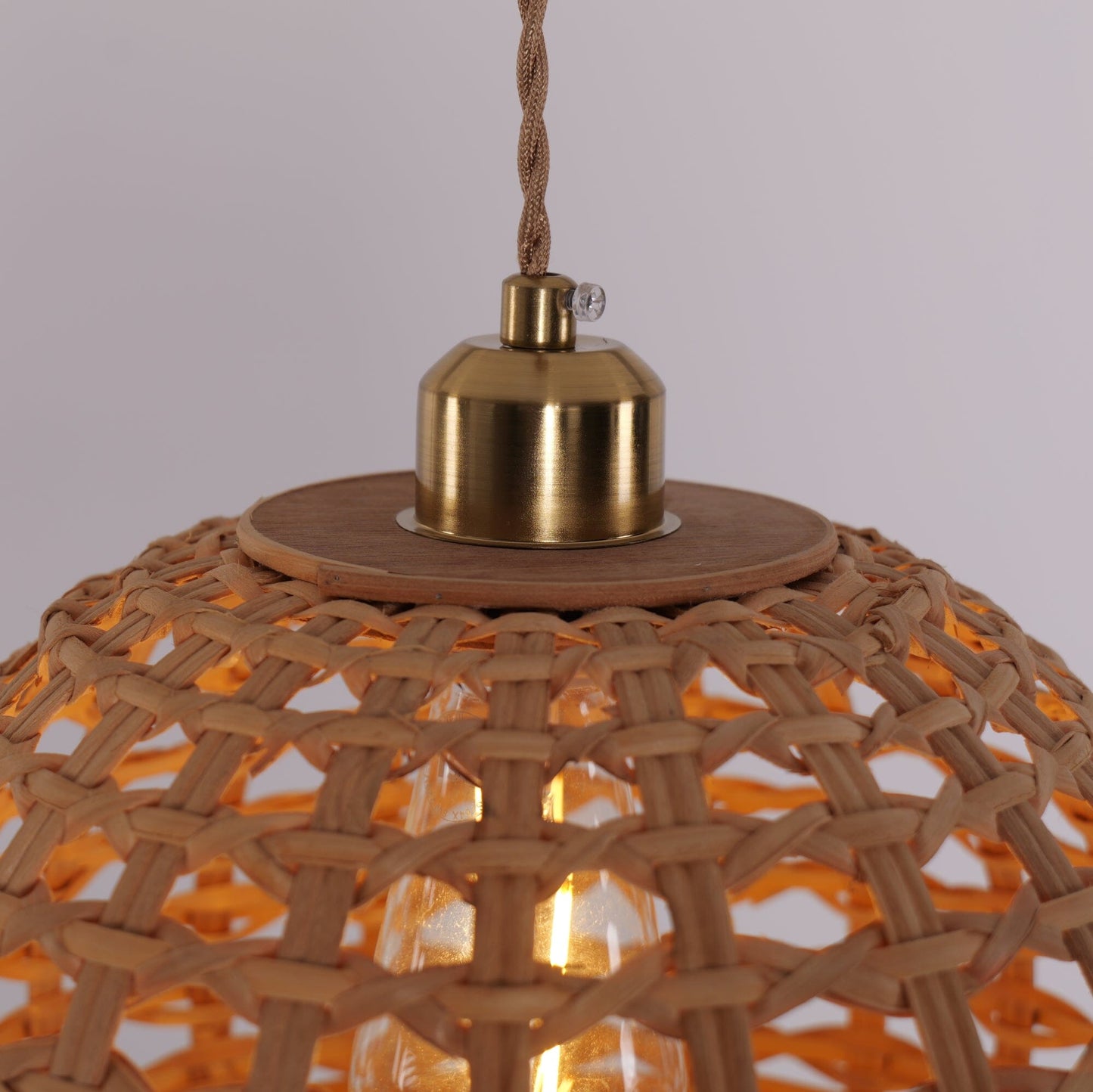 Lightsin Nature-Inspired Wooden Dome Warm Glow Pendant Light Lightsin UK