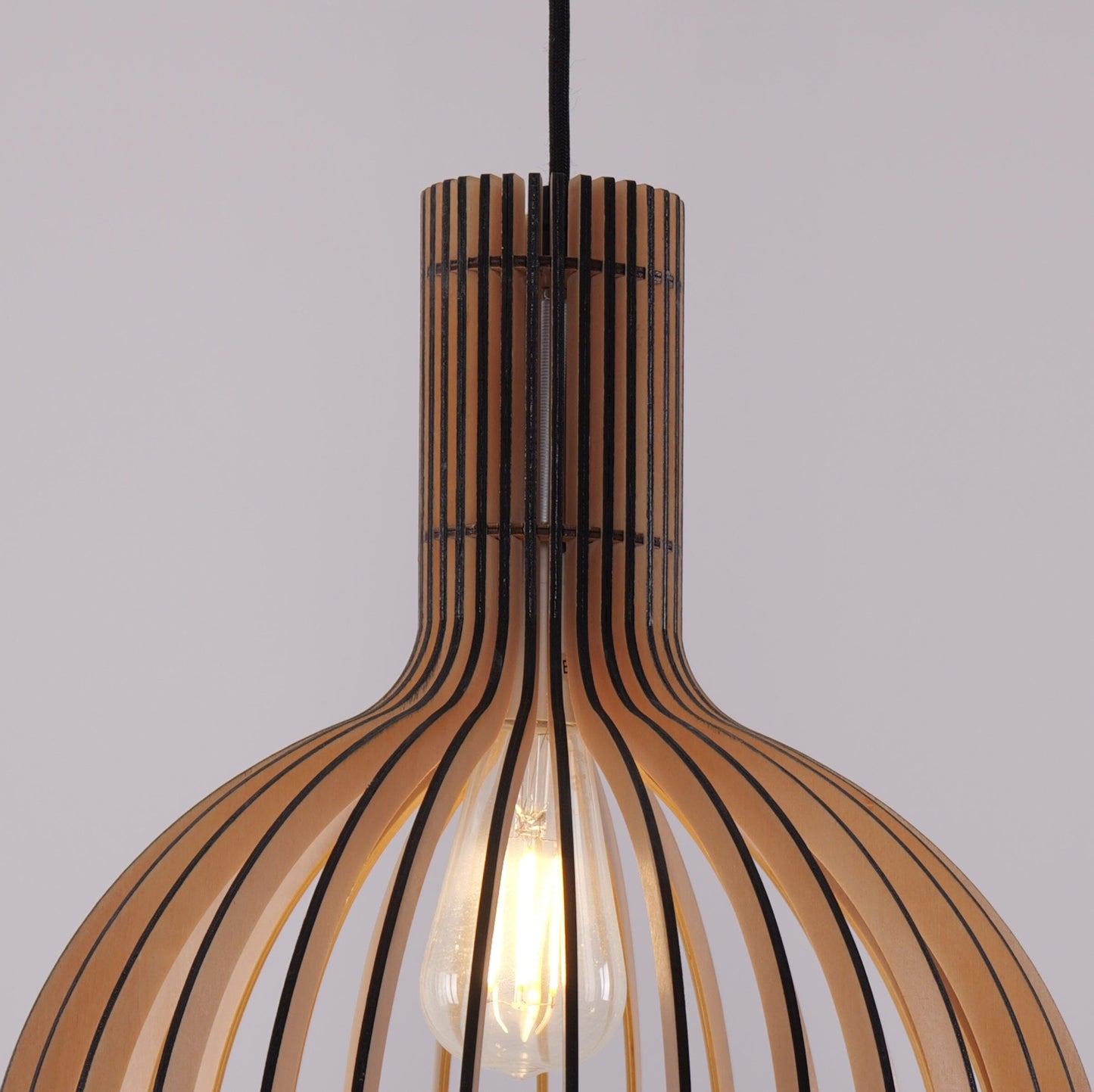 Lightsin Scandinavian LED Wooden Birdcage Pendant Light Lightsin UK