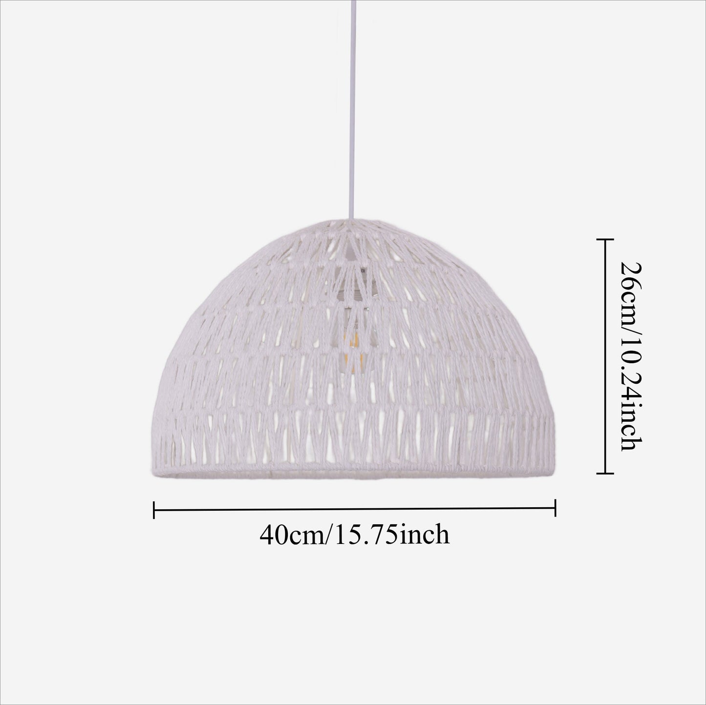 Lightsin Eco-Friendly White Handwoven Paper Rope Pendant Light Lightsin UK