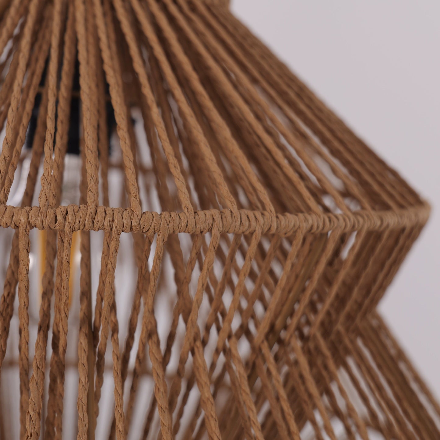 Lightsin Khaki Handwoven Paper Rope Pendant Light with Iron Frame Lightsin UK