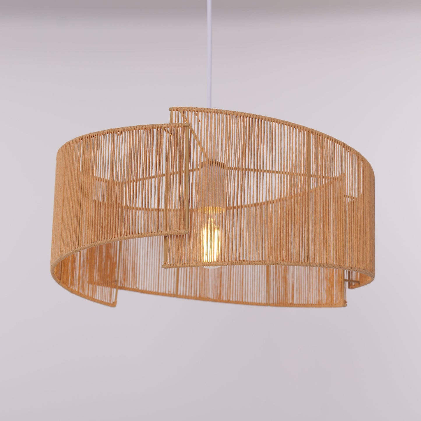 Twist Handwoven Paper Rope Pendant Light for Cozy Living Spaces Living Nest UK