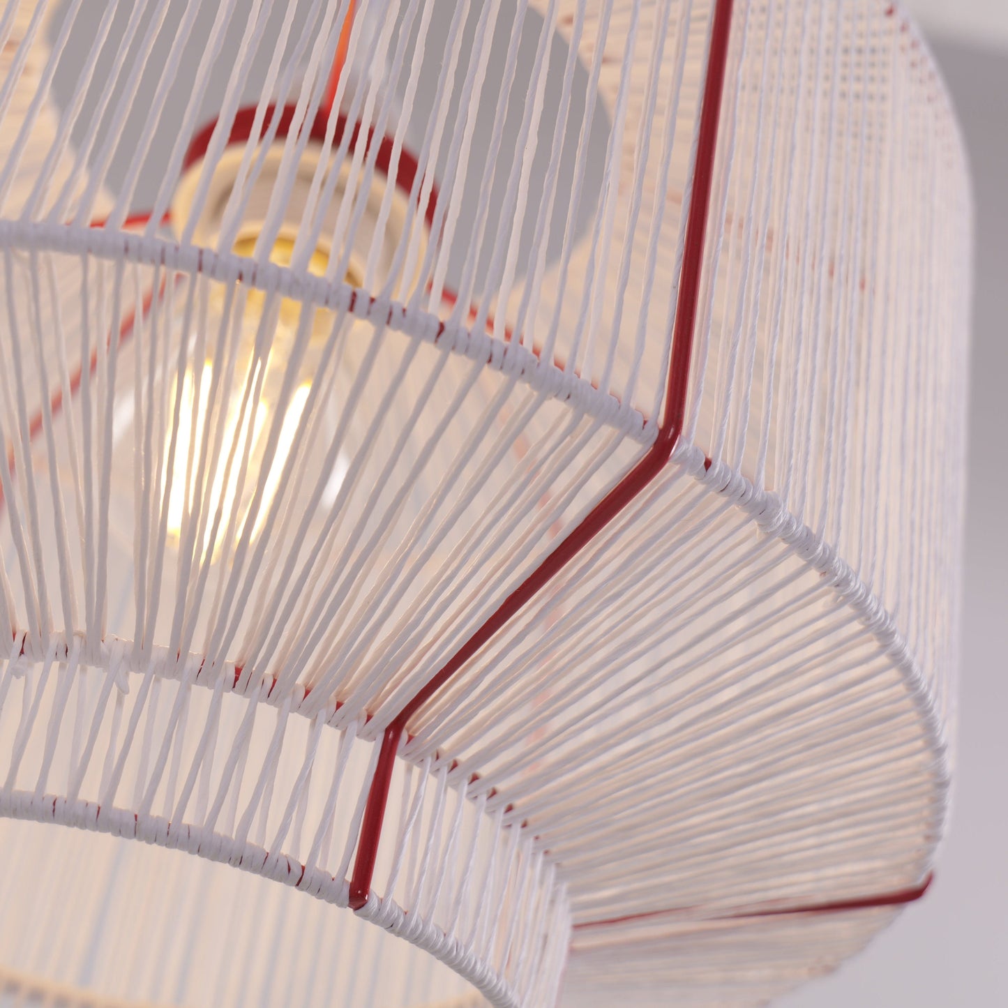 Lightsin Modern Handwoven White Paper Rope Pendant Light for Cozy Interiors Lightsin UK