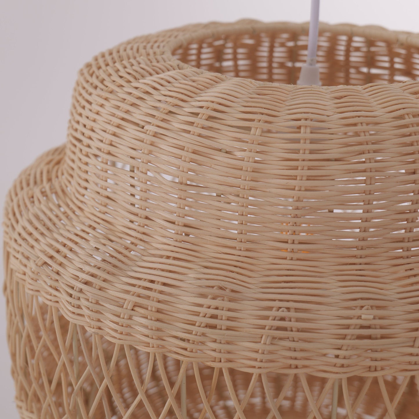 Lightsin Japanese Hollow Weave Rattan Pendant Light Warm Brown Elegance Lightsin UK