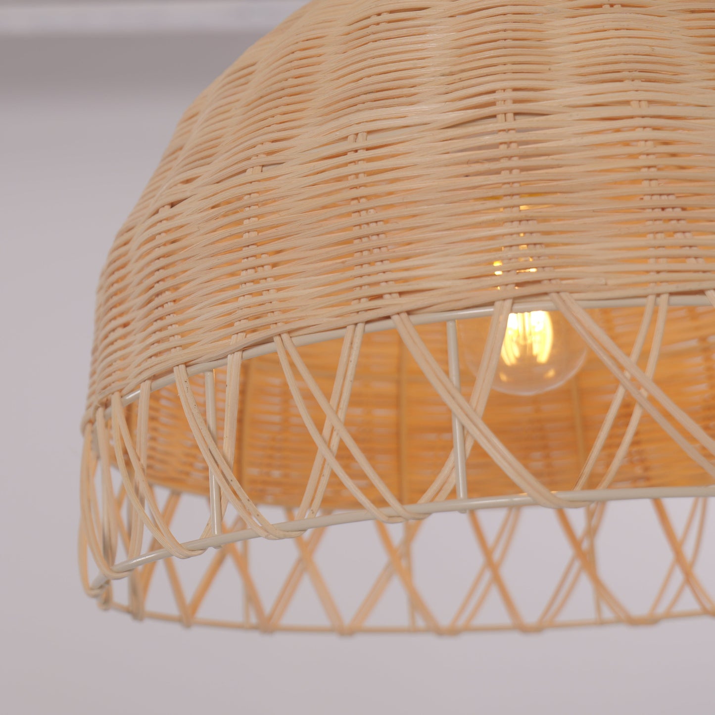 Lightsin Boho Half Sphere Rattan Pendant Light Lightsin UK