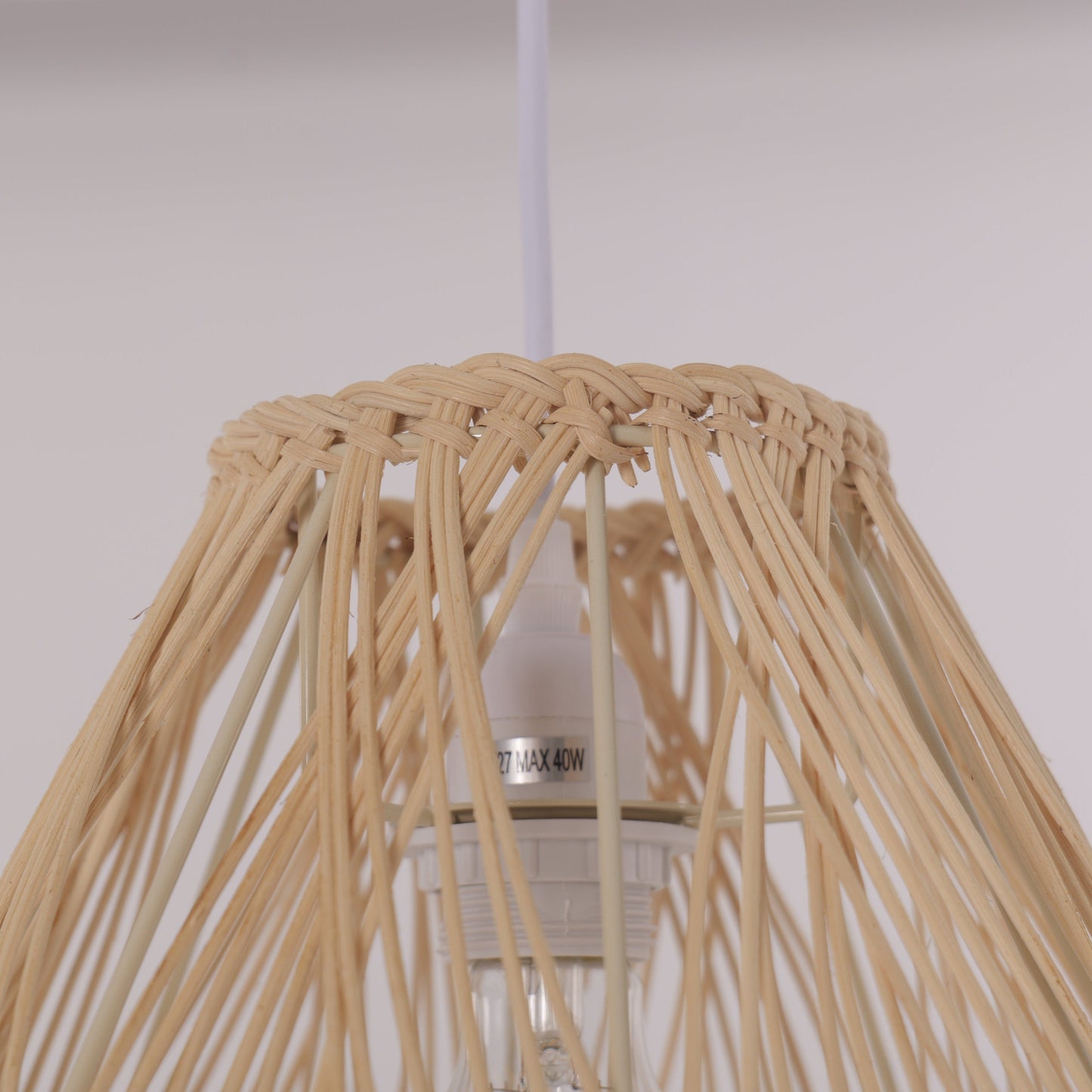 Lightsin Handwoven Rattan Pendant Light with Criss-Cross Pattern Lightsin UK