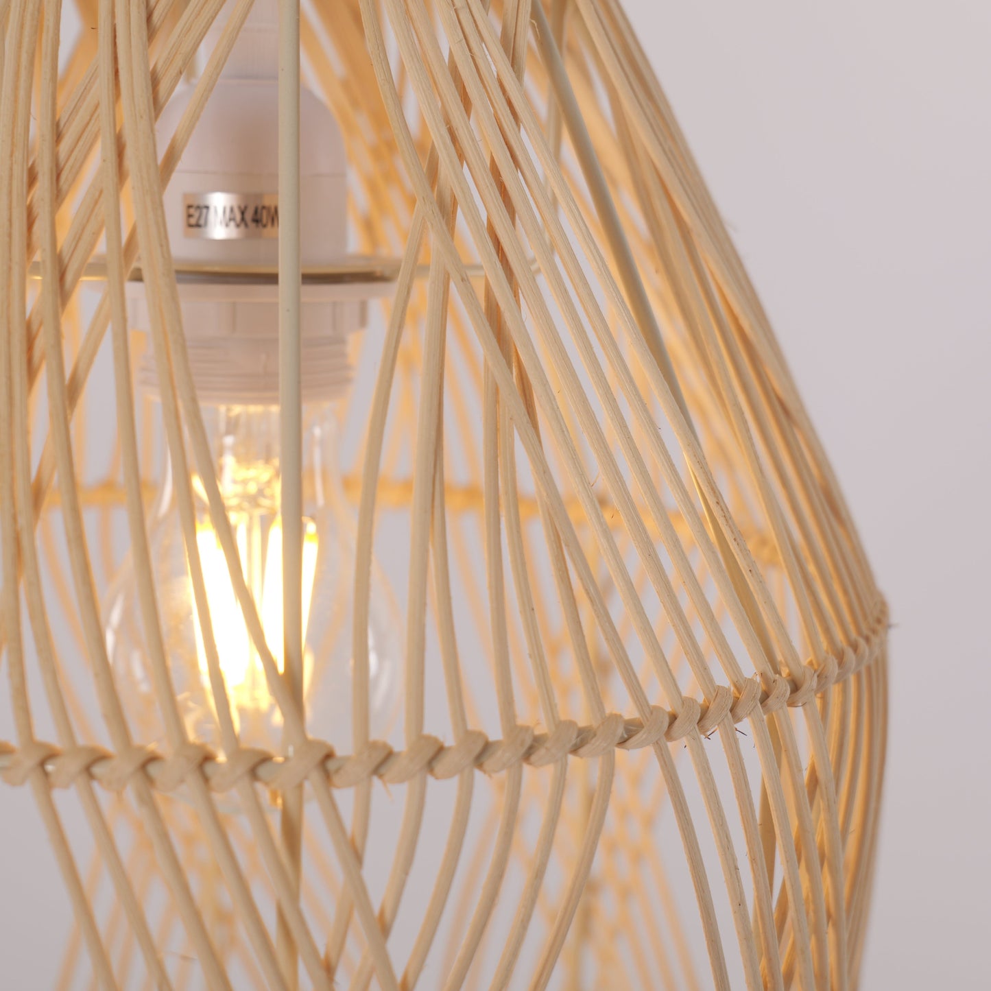 Lightsin Handwoven Rattan Pendant Light with Criss-Cross Pattern Lightsin UK