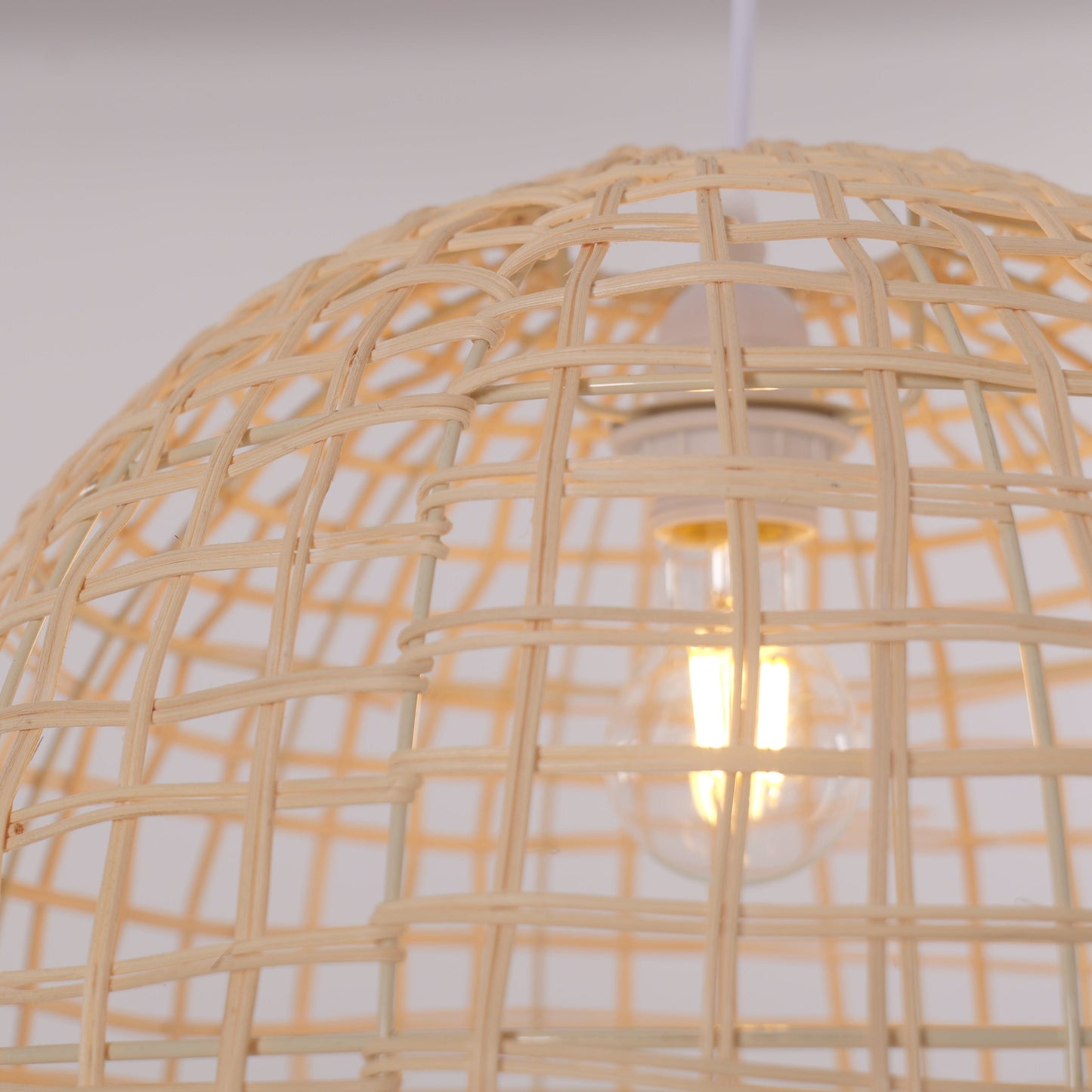 Lightsin Natural Cage Shape Rattan Pendant Light Lightsin UK
