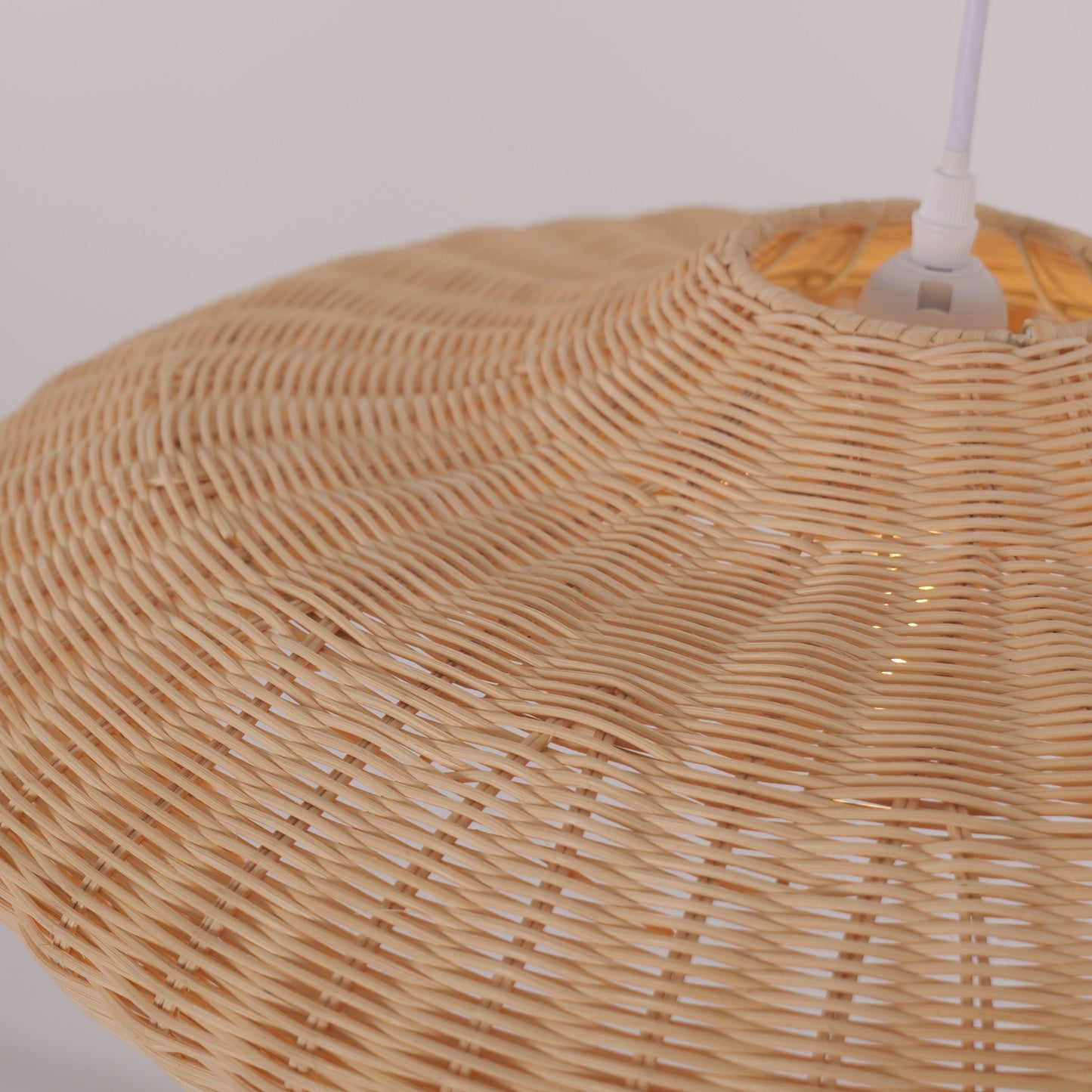 Lightsin Japanese Shell-Inspired Rattan Pendant Light Natural Serenity Lightsin UK