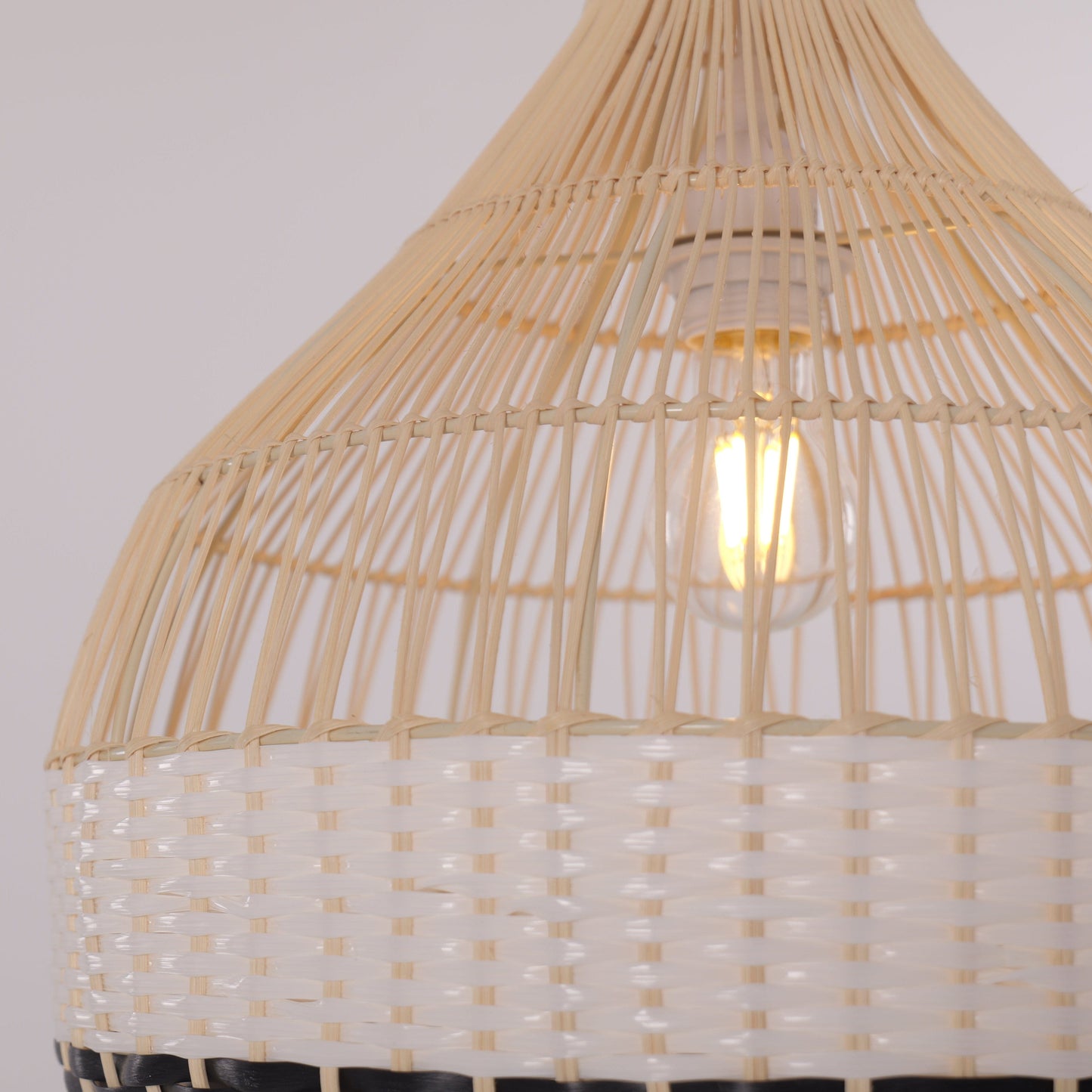 Lightsin Monochrome Japanese Style Handwoven Rattan Pendant Light Lightsin UK