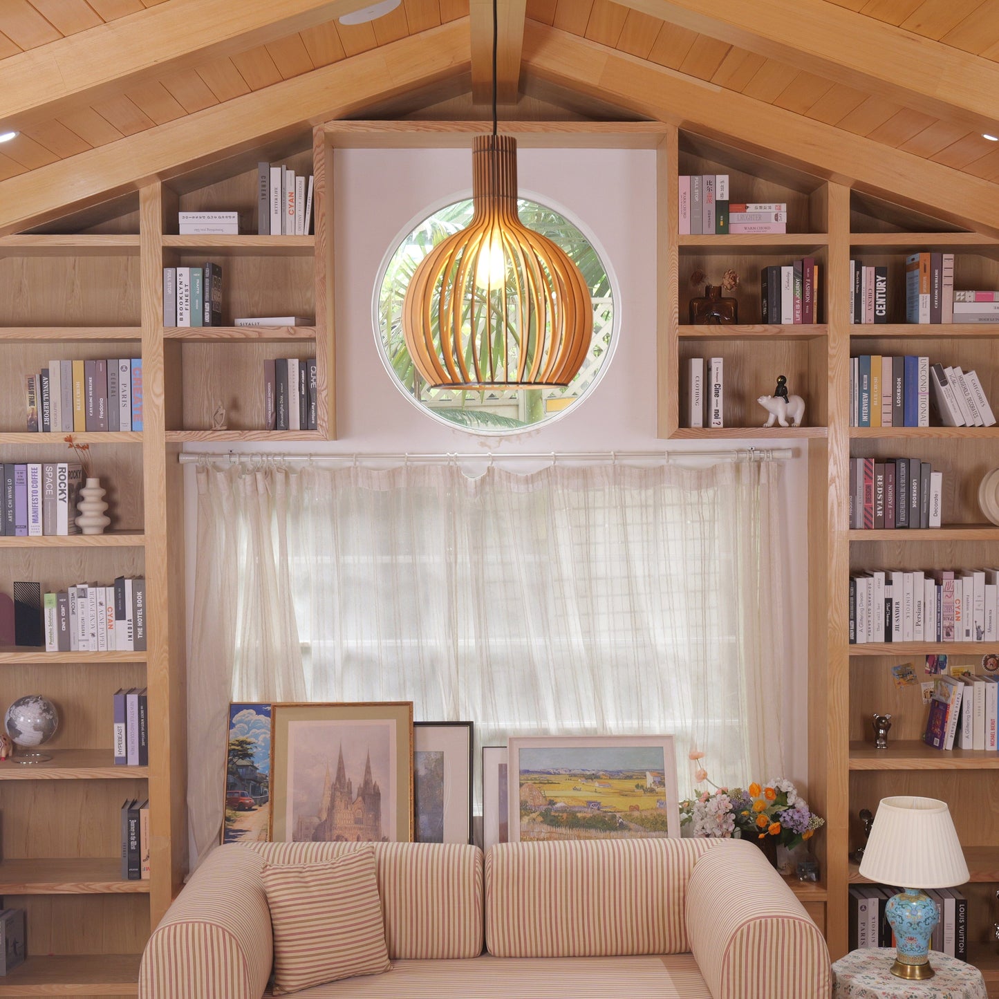 Lightsin Scandinavian LED Wooden Birdcage Pendant Light Lightsin UK