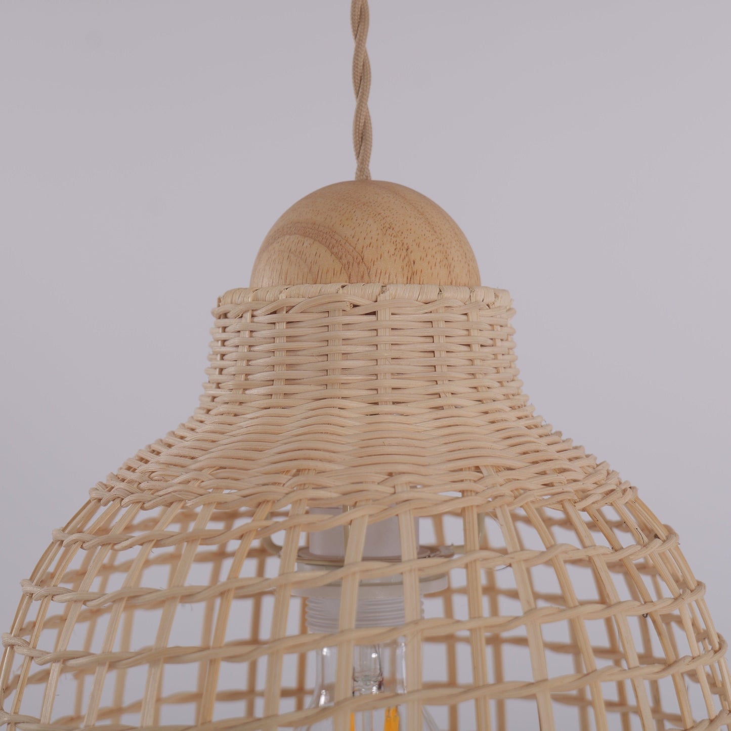 Lightsin Elegant Vintage Woven Rattan Minimalist Pendant Light Lightsin UK
