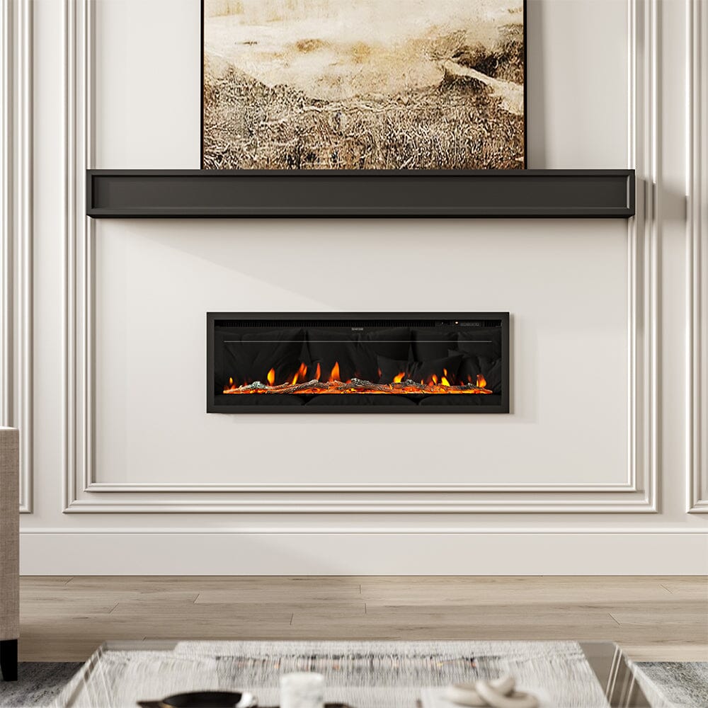 40/50/60/70/80 Inch Electric Fireplace 9 Colour LED Flame Effect Heater With Remote Control Freestanding Fireplaces Living and Home 40 Inches Version A