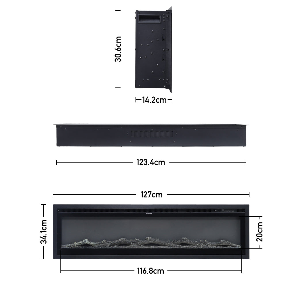 40/50/60 Inch Electric Fireplace 9 Colour LED Flame Effect Heater with Remote Control Freestanding Fireplaces Living and Home