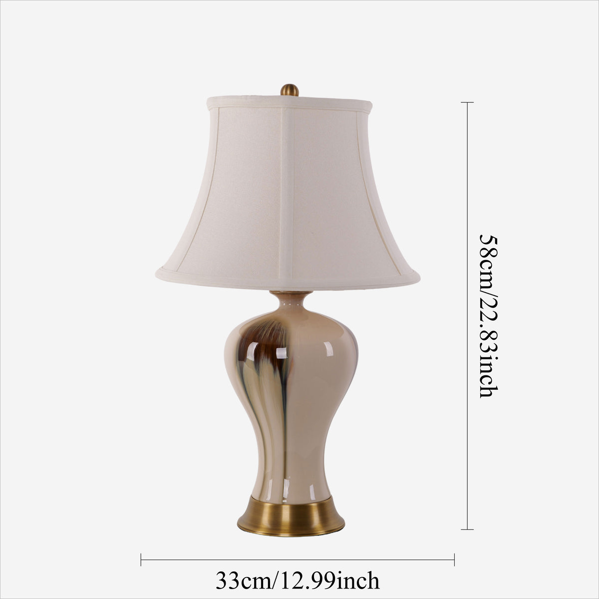 Hand-Glazed ‘Earth & Gold’ Ceramic Table Lamp - A Unique Artisan Masterpiece
