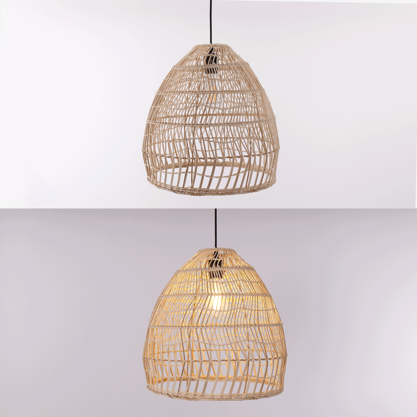 Rattan Pendant Light for Kitchen with Woven Dome Design for Rustic Interiors