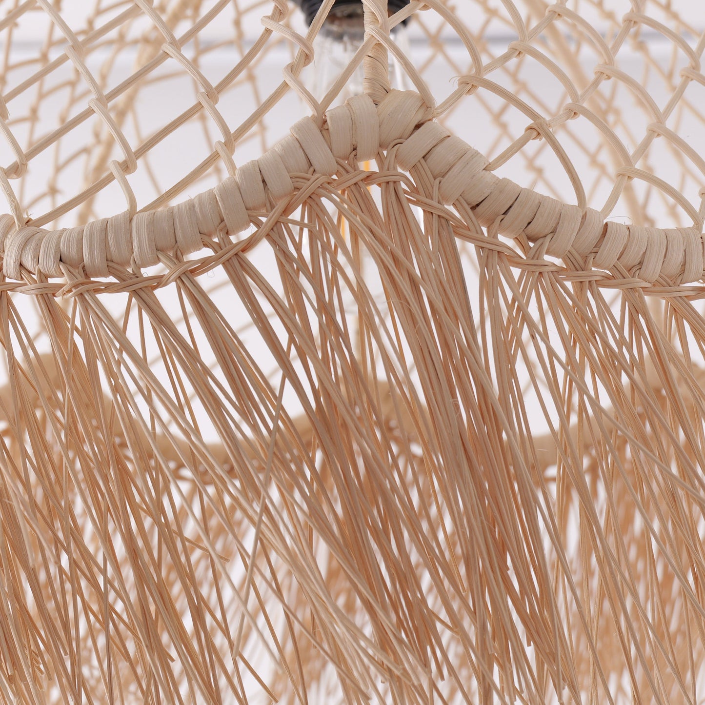 Lightsin Bohemian Woven Rattan Dome Pendant Light for Cozy Interiors Lightsin UK