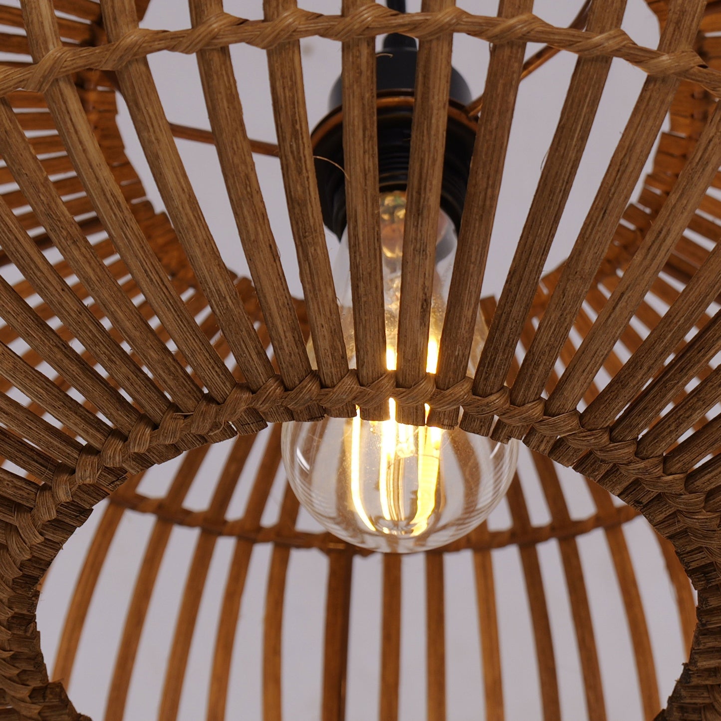 Living Nest UK Natural Bamboo Woven Round Pendant Light for Warm Interiors Living Nest UK