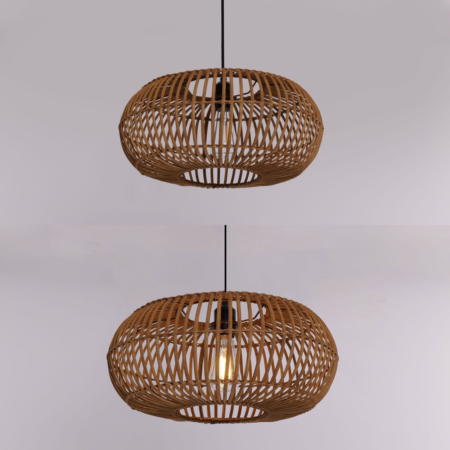 Living Nest UK Natural Bamboo Woven Round Pendant Light for Warm Interiors Living Nest UK