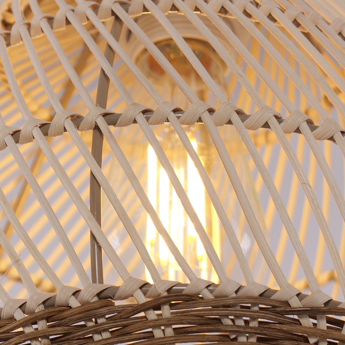Living Nest UK Handwoven Boho Teardrop Design Rattan Iron Pendant Light Living Nest UK
