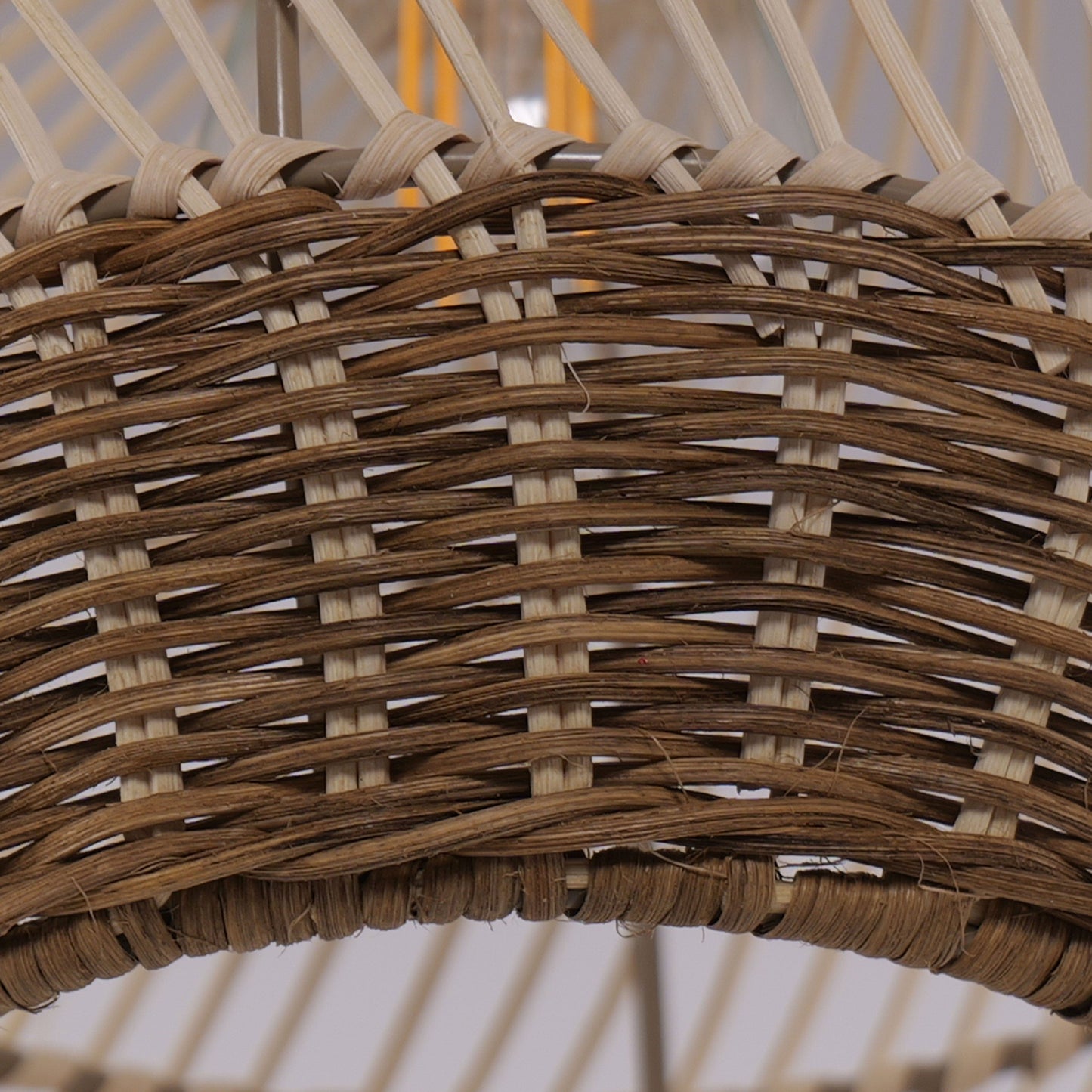 Living Nest UK Handwoven Boho Teardrop Design Rattan Iron Pendant Light Living Nest UK