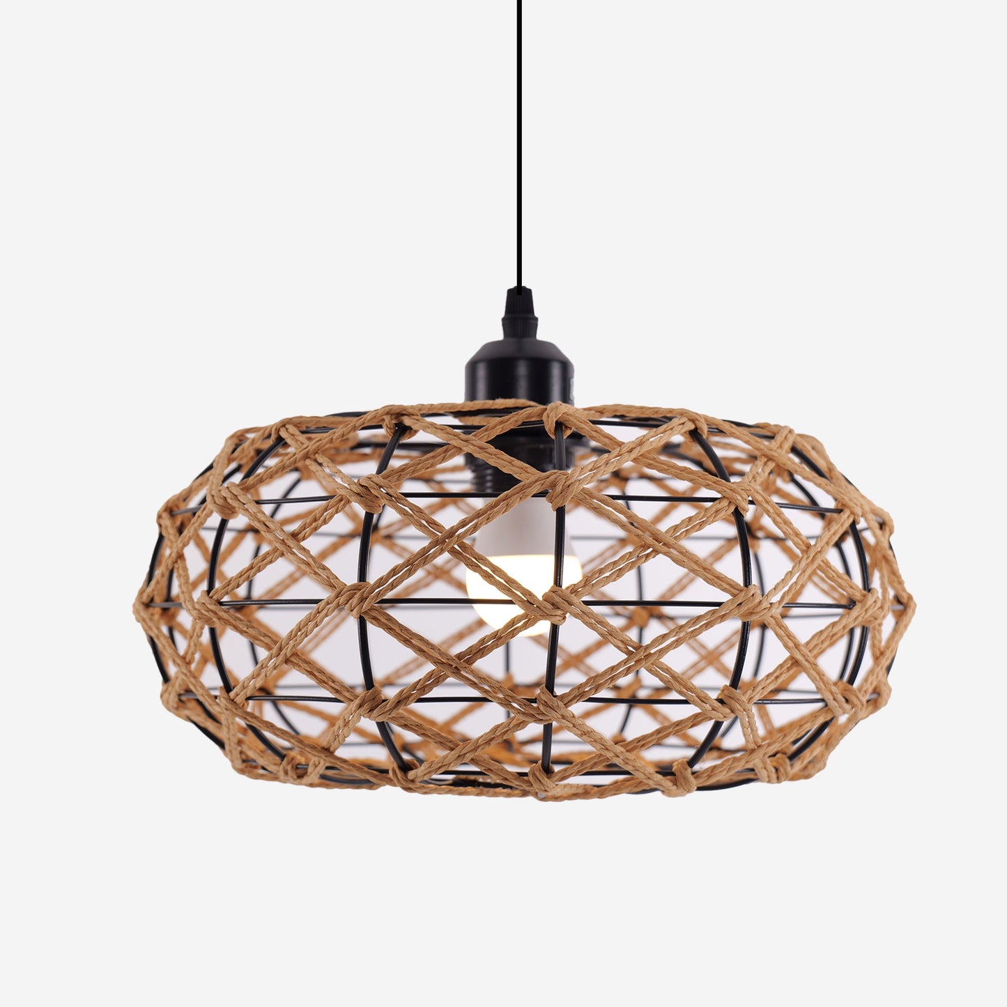 Living Nest UK Handwoven Rustic Cozy Natural Design Paper Rope Pendant Light Living Nest UK