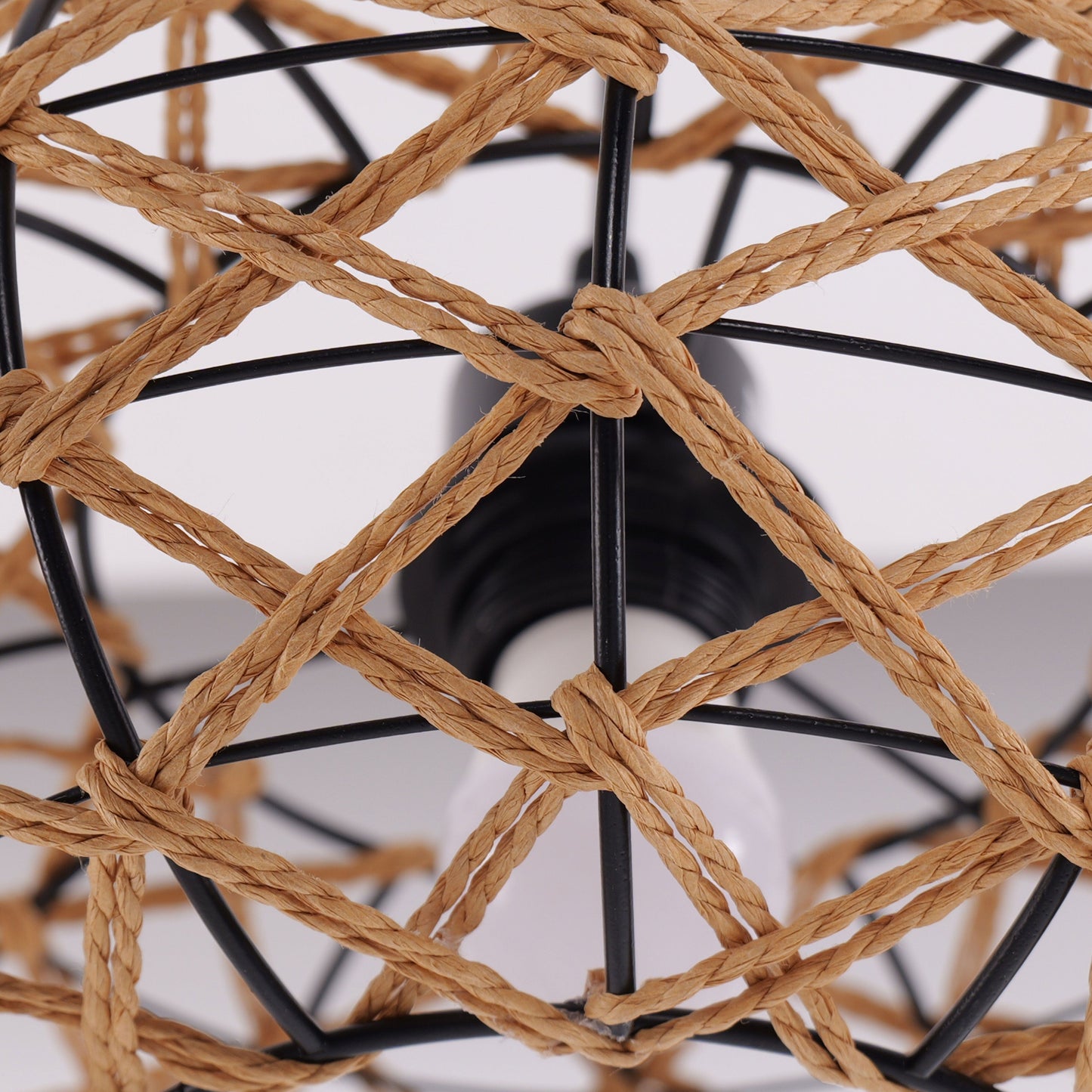Living Nest UK Handwoven Rustic Cozy Natural Design Paper Rope Pendant Light Living Nest UK