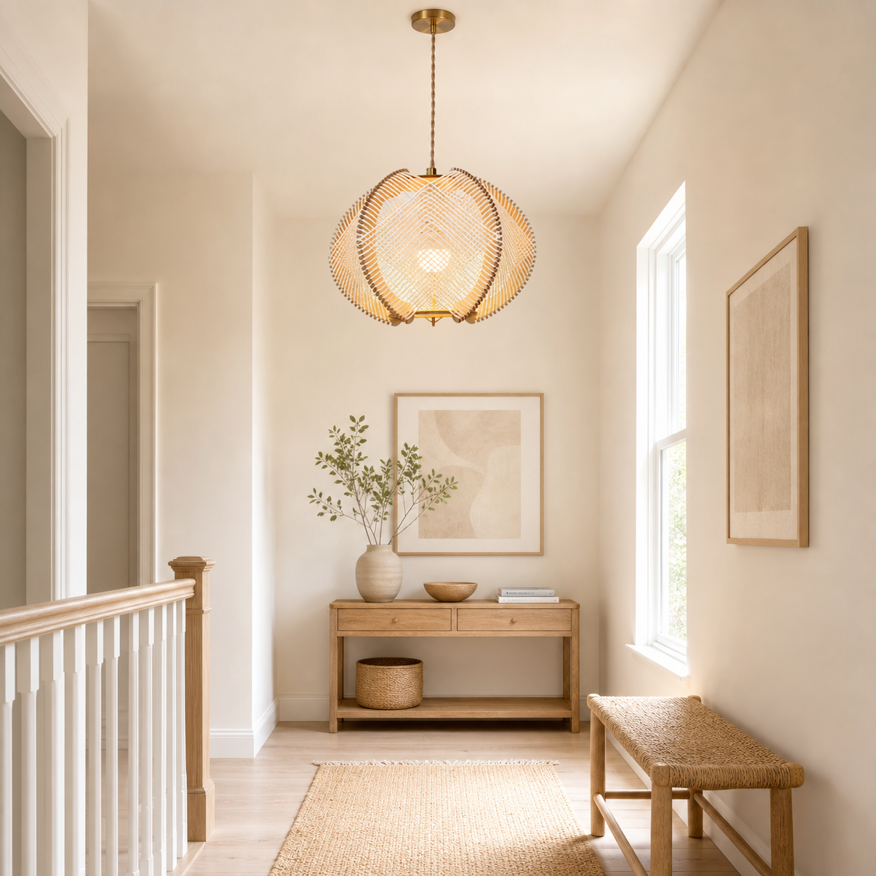 Charming Ceiling Light Rustic Elegance with Paper Rope