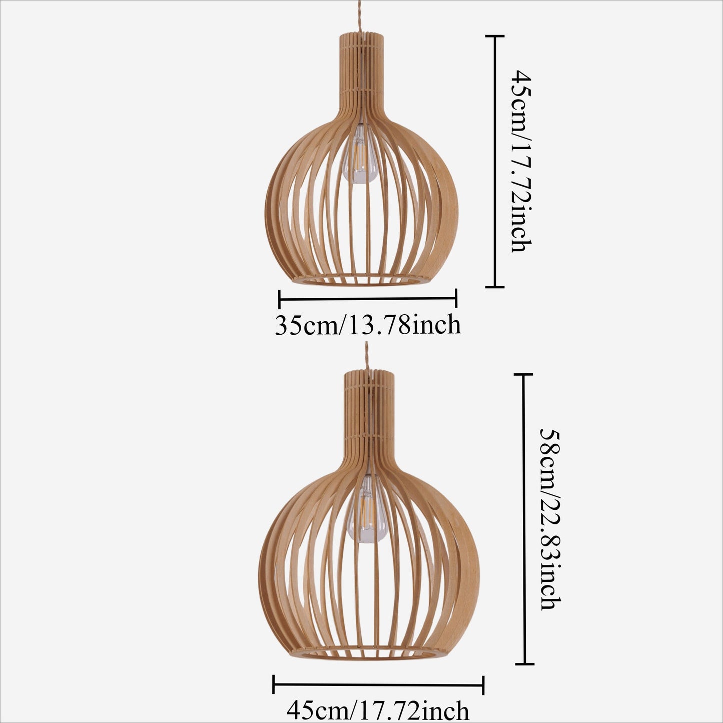 Lightsin Scandinavian LED Wooden Birdcage Pendant Light Lightsin UK