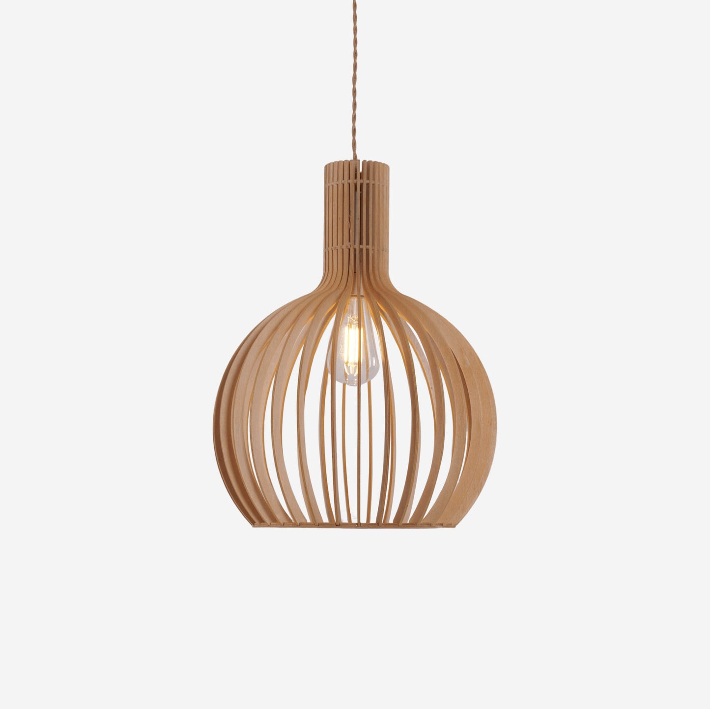 Lightsin Scandinavian LED Wooden Birdcage Pendant Light Lightsin UK
